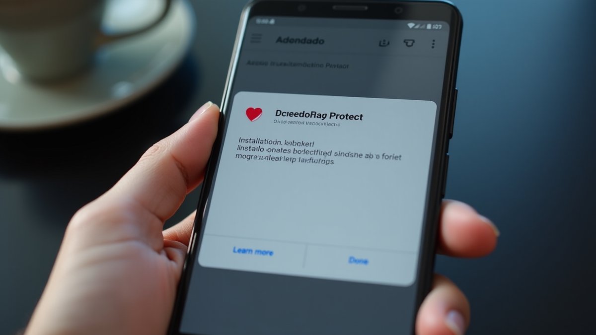Android phone blocks app from unverified developer with Play Protect warning.