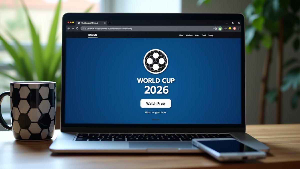 Fake World Cup 2026 streaming site and phishing alert on a fan's devices.