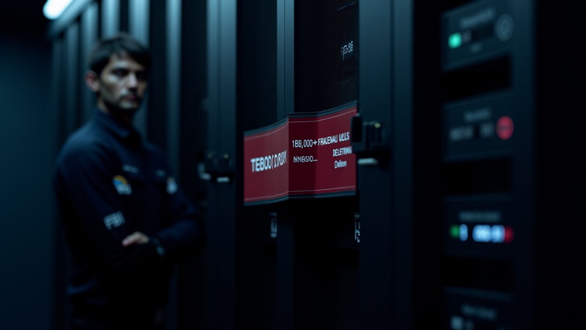 FBI and Google dismantle AI phishing service 'Outsider Enterprise' in server room takedown.
