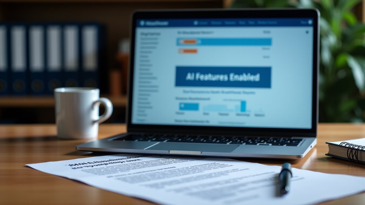 Healthcare compliance officer reviews vendor software with hidden AI features posing HIPAA risk.