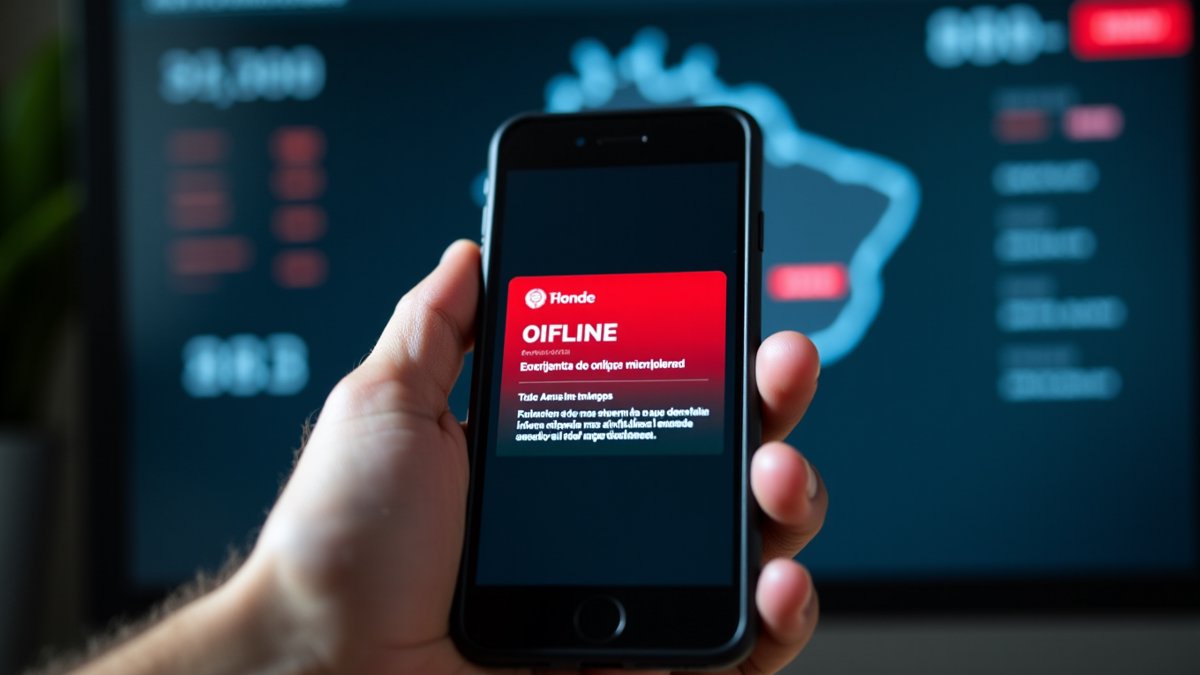 Fake emergency alert on a phone in Brazil, system offline.