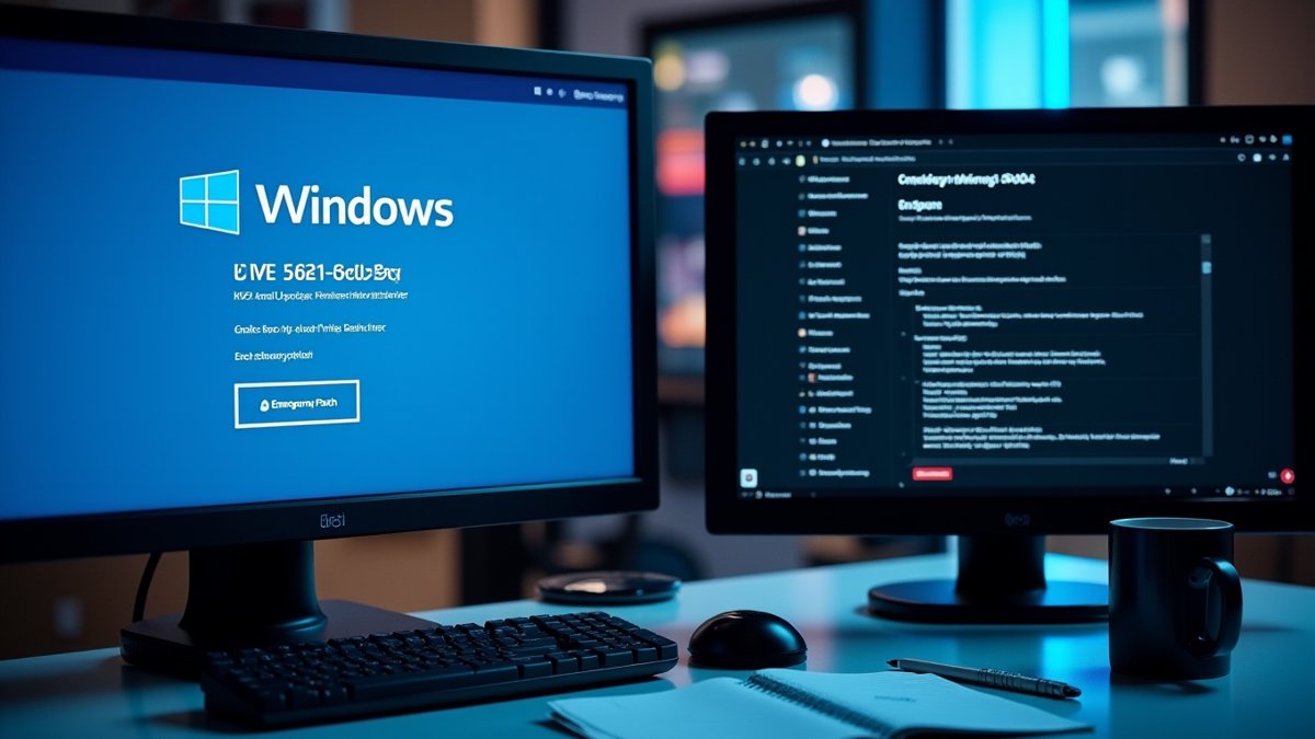 Windows emergency patch, KDDI breach, and FortiGate alert in IT operations center.