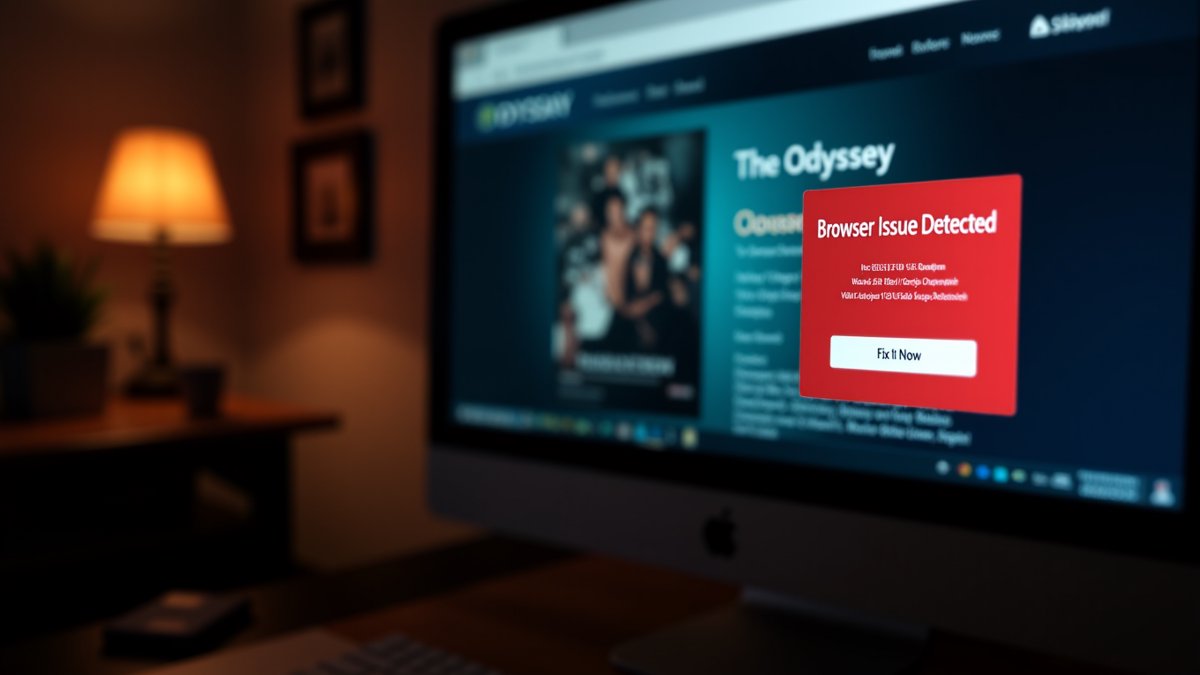 Fake 'The Odyssey' download scams with malware and fake browser warnings.