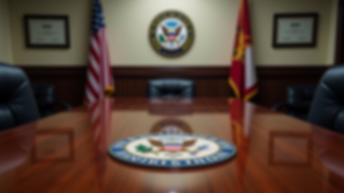 EAC seal with empty chair after commissioners fired, oversight halted.