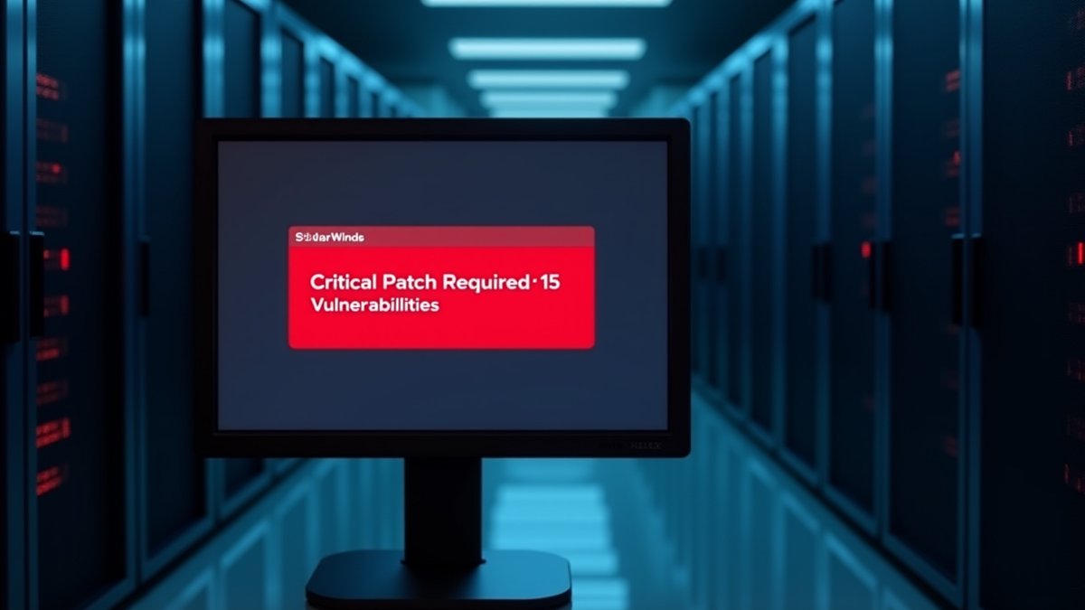 SolarWinds Serv-U critical patch alert on enterprise server dashboard