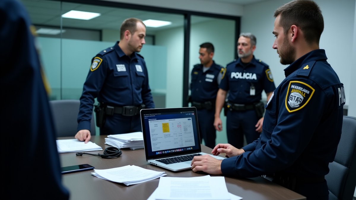 Police raid offices, seize equipment in €240M fraud network takedown.
