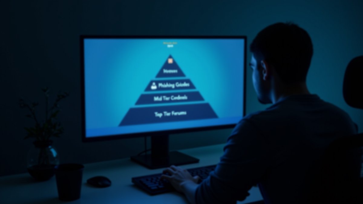 Dark web forums structured in tiers powering the cybercrime supply chain.