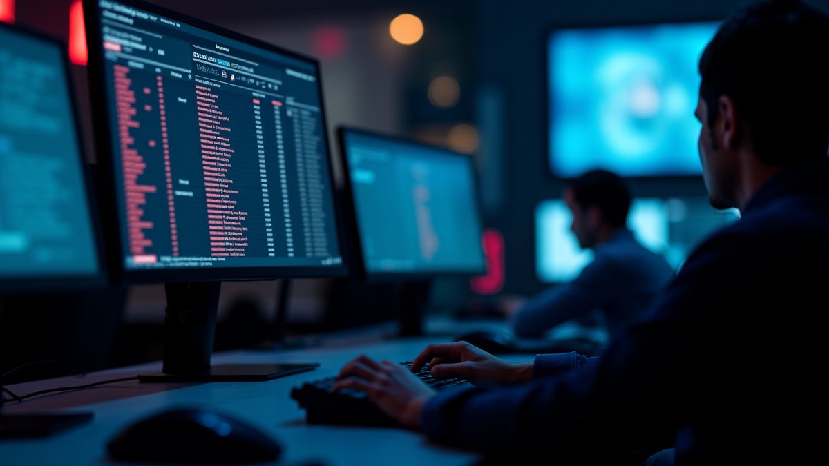SOC analyst overwhelmed by AI-driven alert volume on security dashboard.