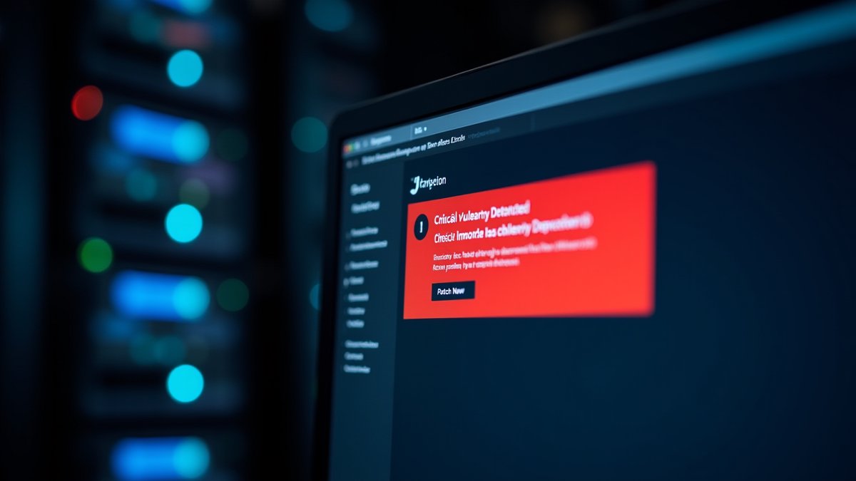 JFrog Artifactory console shows a critical vulnerability alert, highlighting AI-driven supply chain risk.