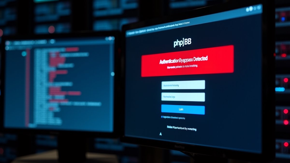 phpBB authentication bypass vulnerability and automated SSH attacks highlighted.