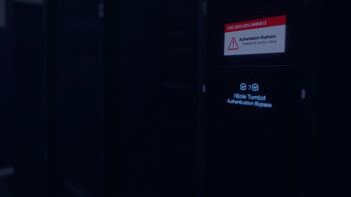 Apache Tomcat authentication bypass alert on server rack