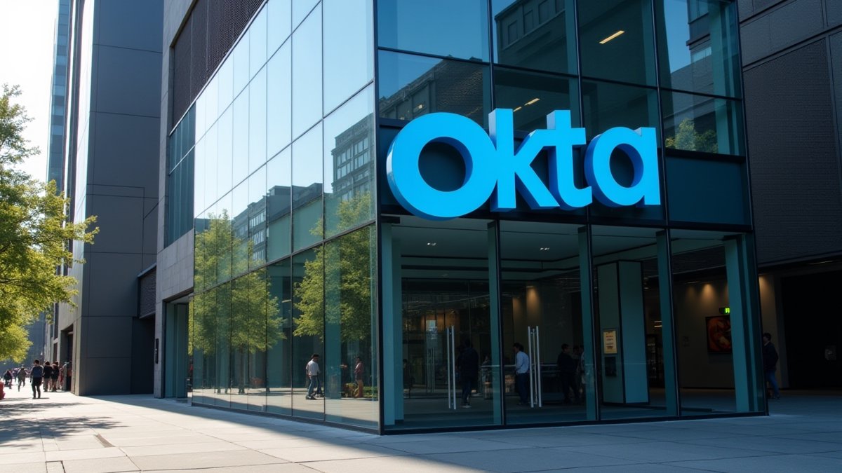 Okta's corporate headquarters building with its logo, representing the company's acquisition of Permiso Security.