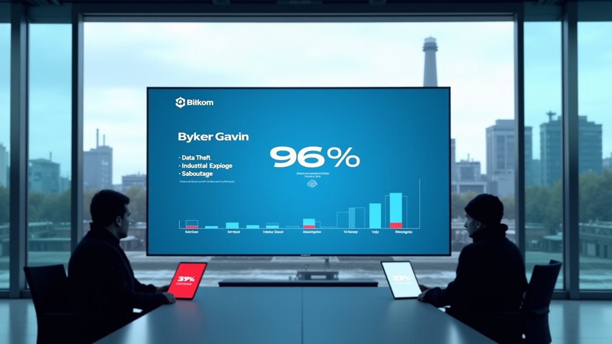 Bitkom survey reveals 96% of German firms hit by cyberattacks, with over a third linked to foreign intelligence services.