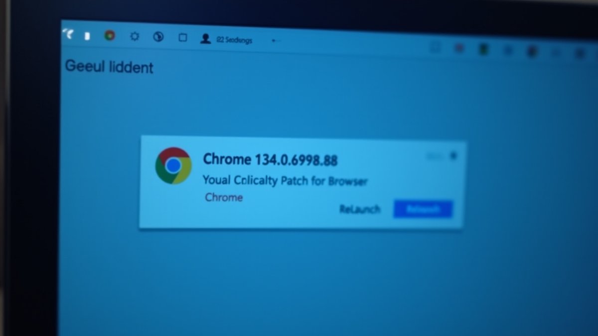 Chrome browser showing critical update alert for CVE-2025-2783 zero-day patch.