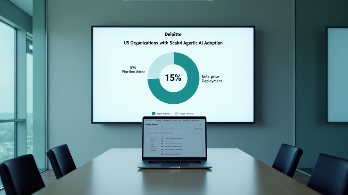 Deloitte finds only 15% of US firms have scaled agentic AI, revealing a wide gap between pilots and production.