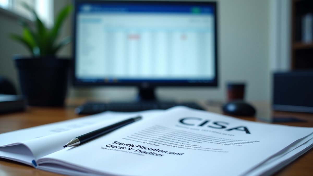 CISA's new guide for securing open source software, displayed as an official document on a government desk.