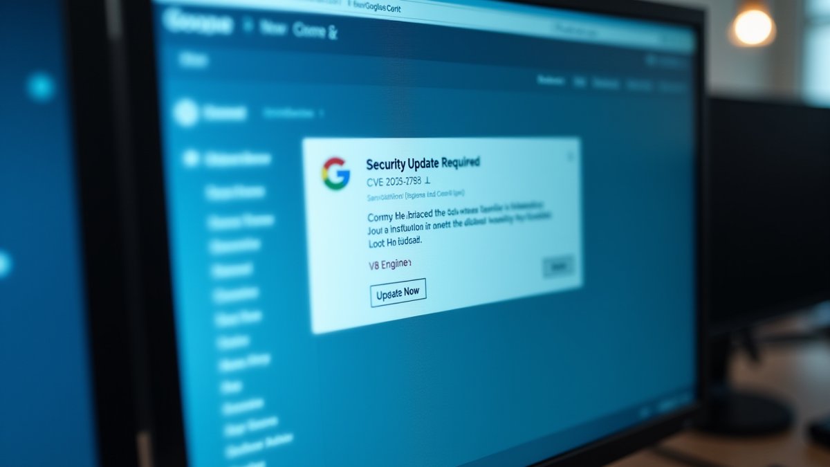 Chrome browser displays a critical security alert for CVE-2025-2783, urging an immediate update.