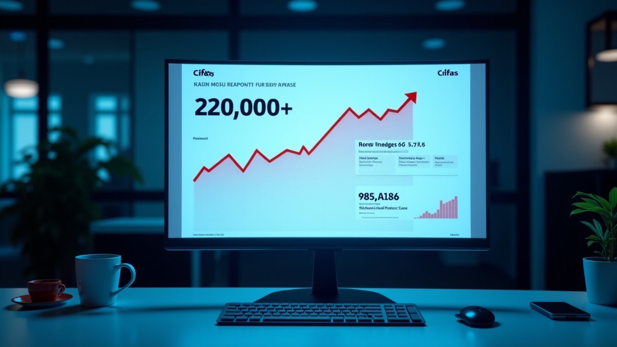 UK fraud cases hit record 220,000 in H1 2026 as identity fraud surges 9% with AI-enabled impersonation tactics.